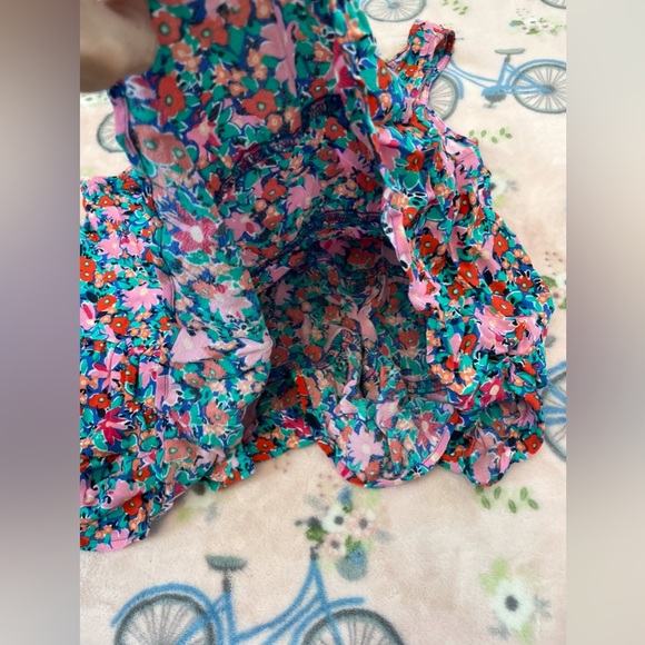 NWT LOFT Brightly Colored Floral Sleeveless Blouse - Picture 5 of 5